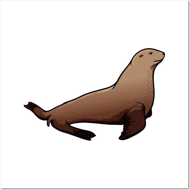 Sea Lion Wall Art by Sticker Steve